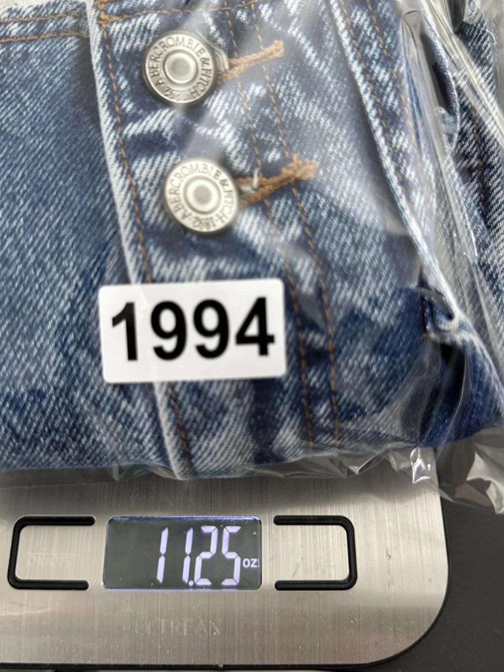 Abercrombie & Fitch Y2K Blue Denim Mini Skirt Natural Rise Size 27/4 Summer